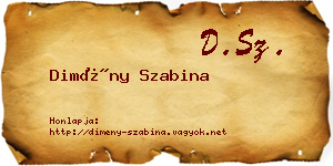 Dimény Szabina névjegykártya
