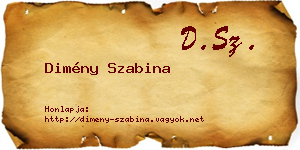 Dimény Szabina névjegykártya